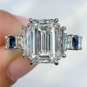 Simulated Diamond Ring with Blue